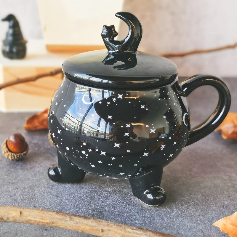 Vencer Moon Mugs Gift for Women,Halloween Coffee Mug Witchcraft Supplies,Halloween Witchy Mugs,Tea Cup,14 oz,Ceramic VCM-017 - Image 5